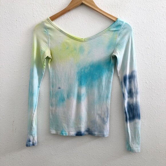 EVERLANE Pima Cotton Tie Dye Ribbed Top Size XS - Picture 1 of 10